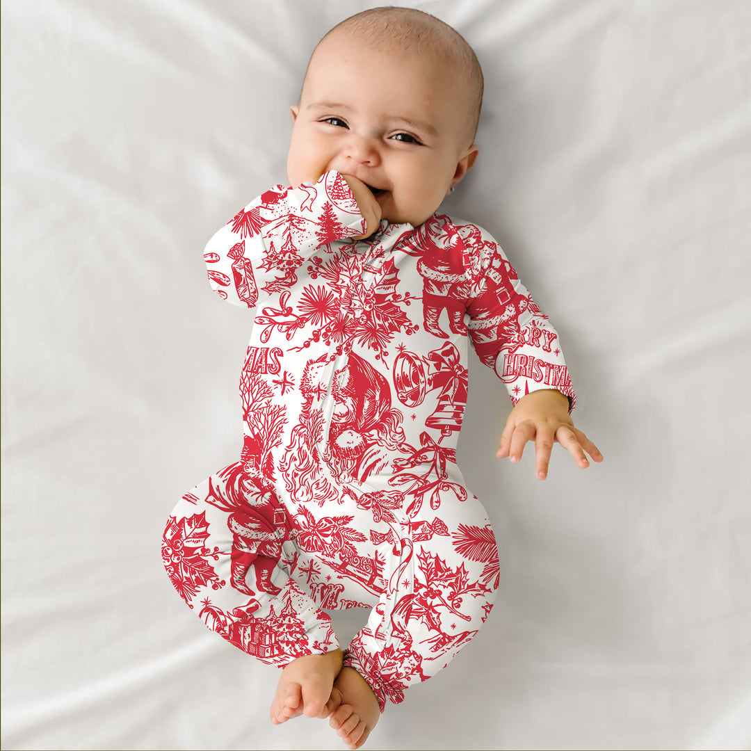 Family Christmas Chinoiserie Pajama Convertible Zippy