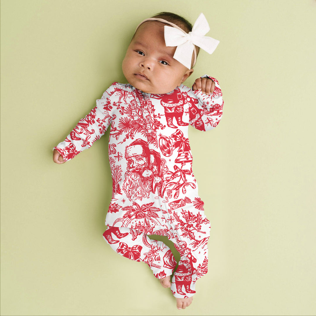 Family Christmas Chinoiserie Pajama Convertible Zippy