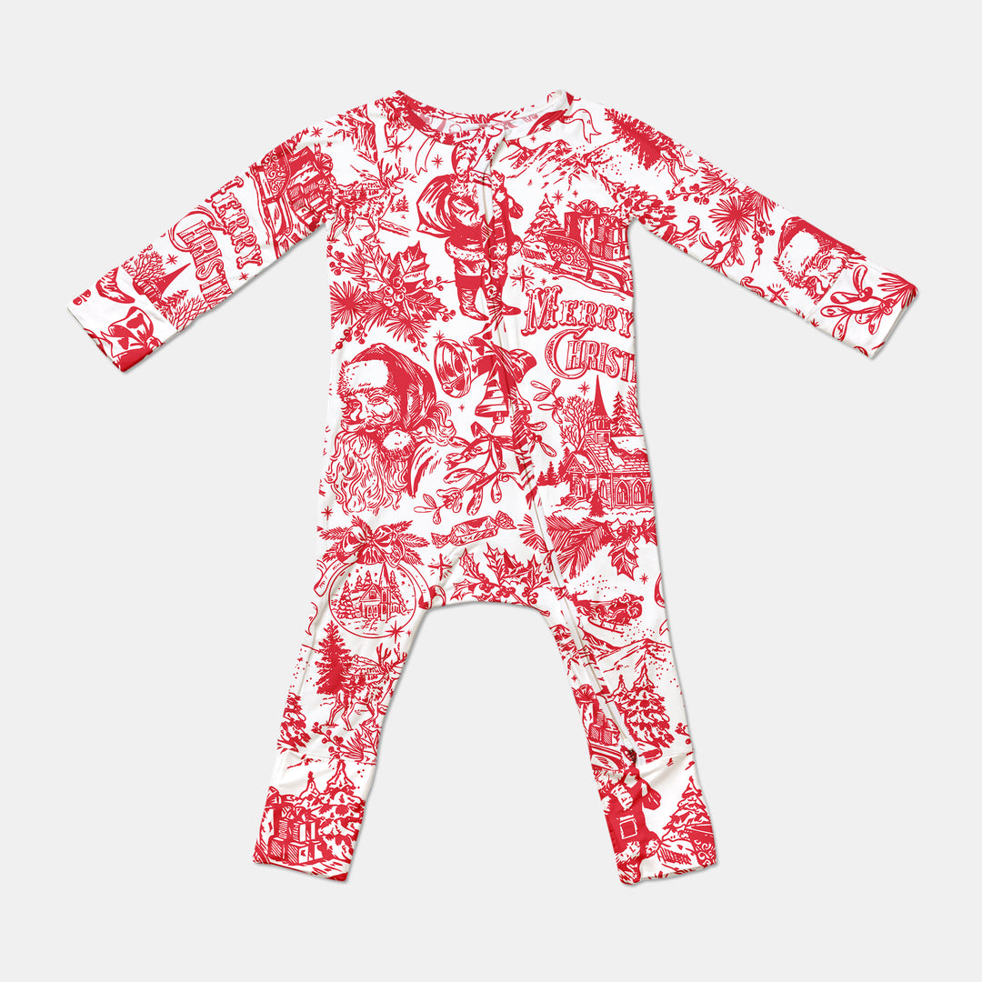 Family Christmas Chinoiserie Pajama Convertible Zippy