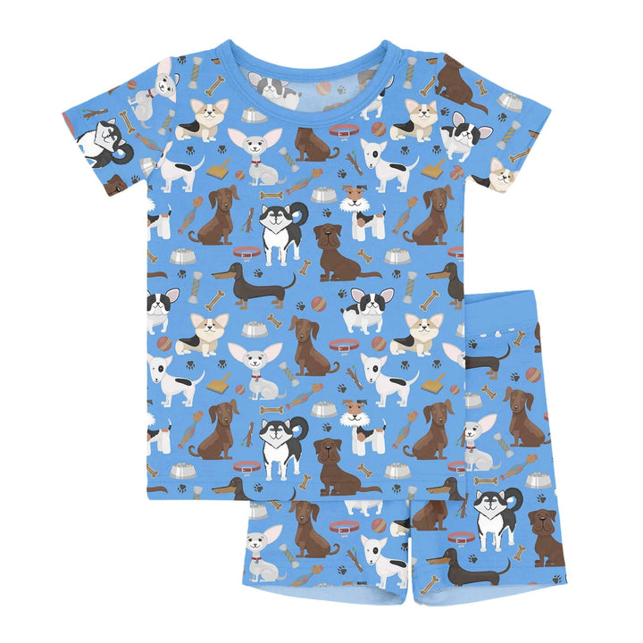 Dapper Dogs Two Piece Short Sleeve Shorts Pajama Set - Zumbamboo
