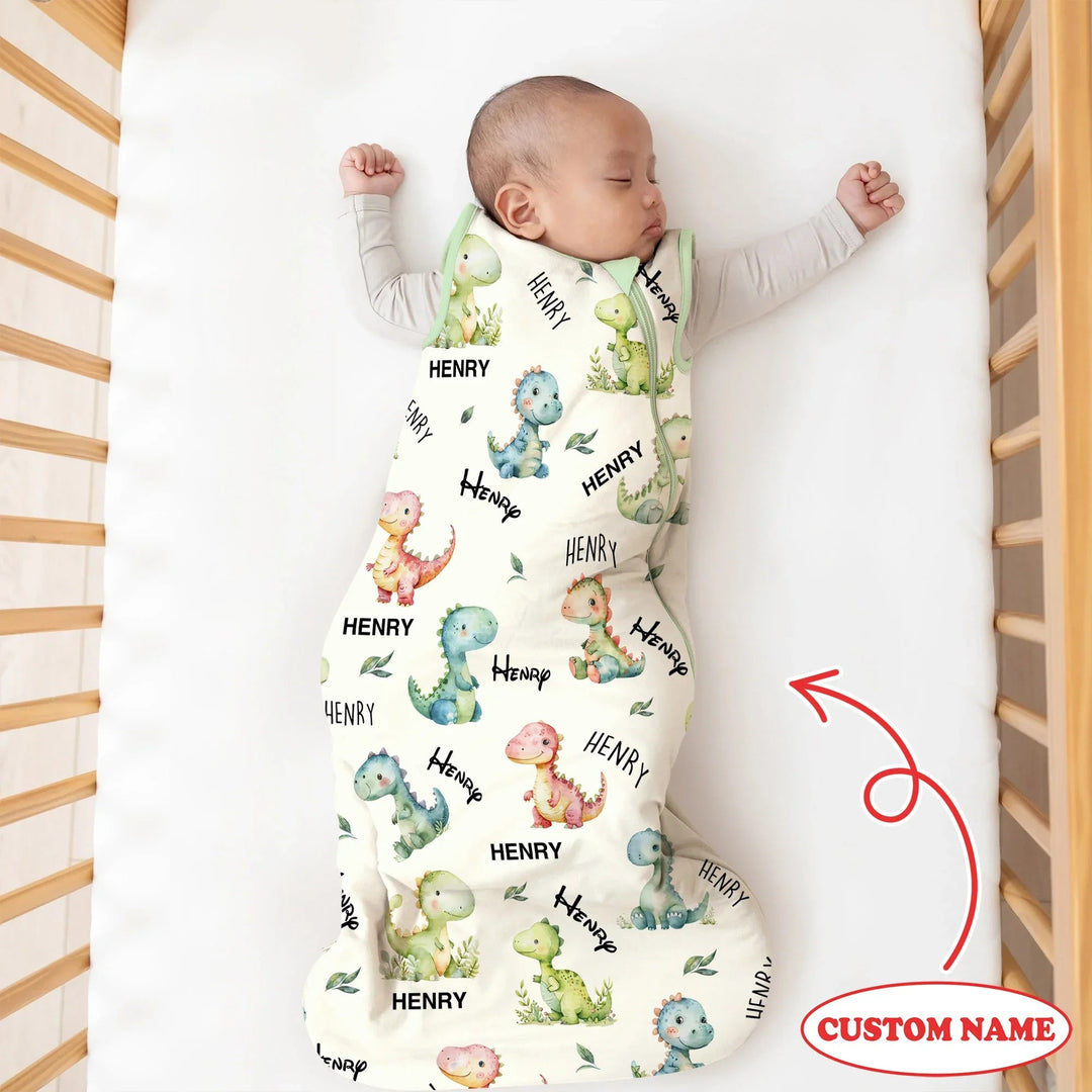 Dinosaur Custom Name Sleep Bag 1.0 TOG - Zumbamboo