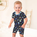 Dinosaurs Astronauts Short Sleeve Shorts Pajama Set , Dinosaurs Astronauts Short Sleeve Shorts Pajama Set - 12-18M