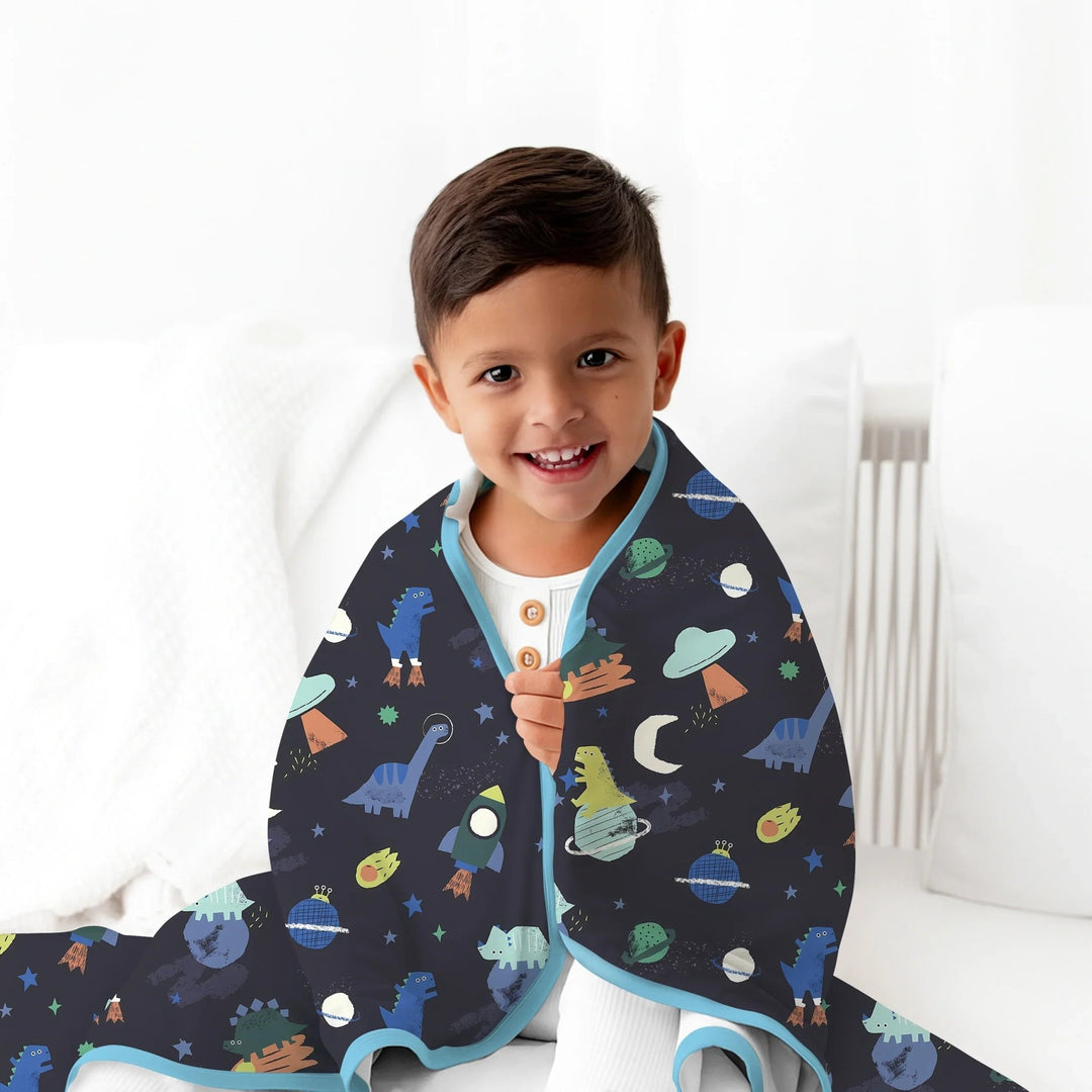 Dinosaurs Astronauts Toddler Blanket - Zumbamboo