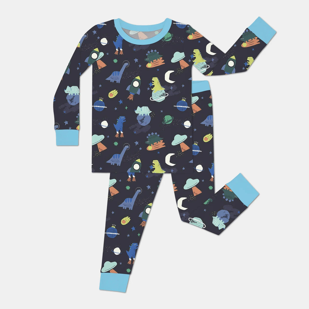 Dinosaurs Astronauts Two Piece Long Sleeve Pajama Set , Dinosaurs Astronauts Two Piece Long Sleeve Pajama Set - 12-18M