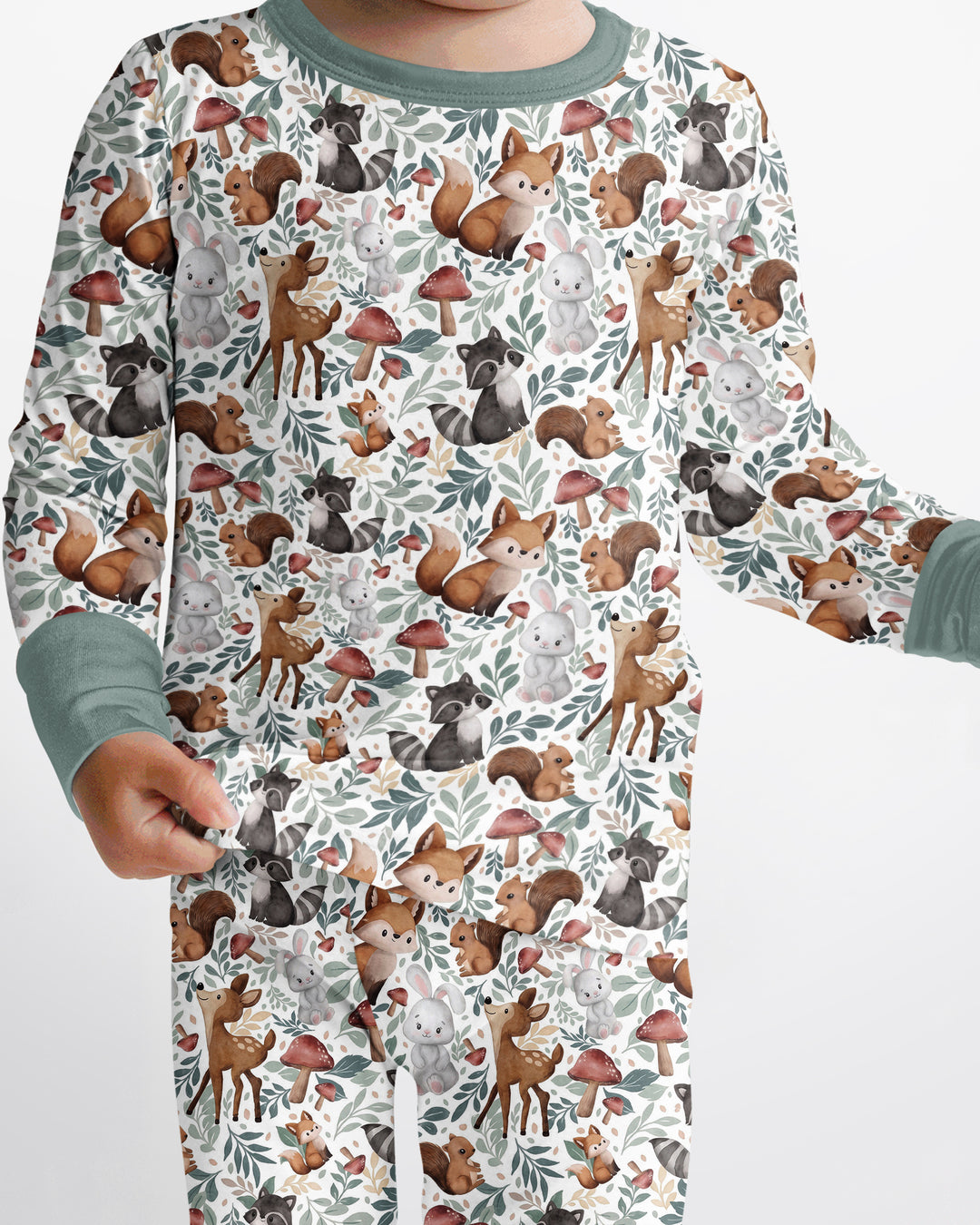 Whimsical Woodland Friends Bamboo Two Piece Long Sleeve Pajama Set