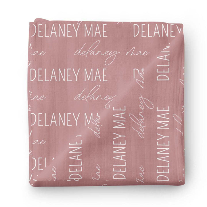 Personalized Baby Name Swaddle Blanket Block & Script