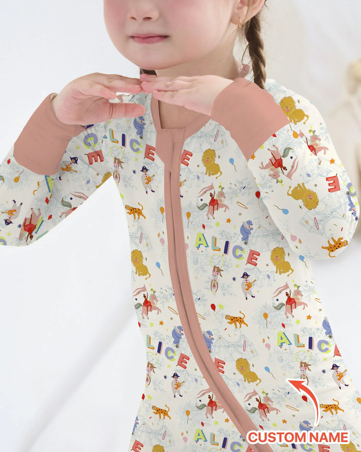 Custom Name Circus Toile Bamboo Convertible Zippy