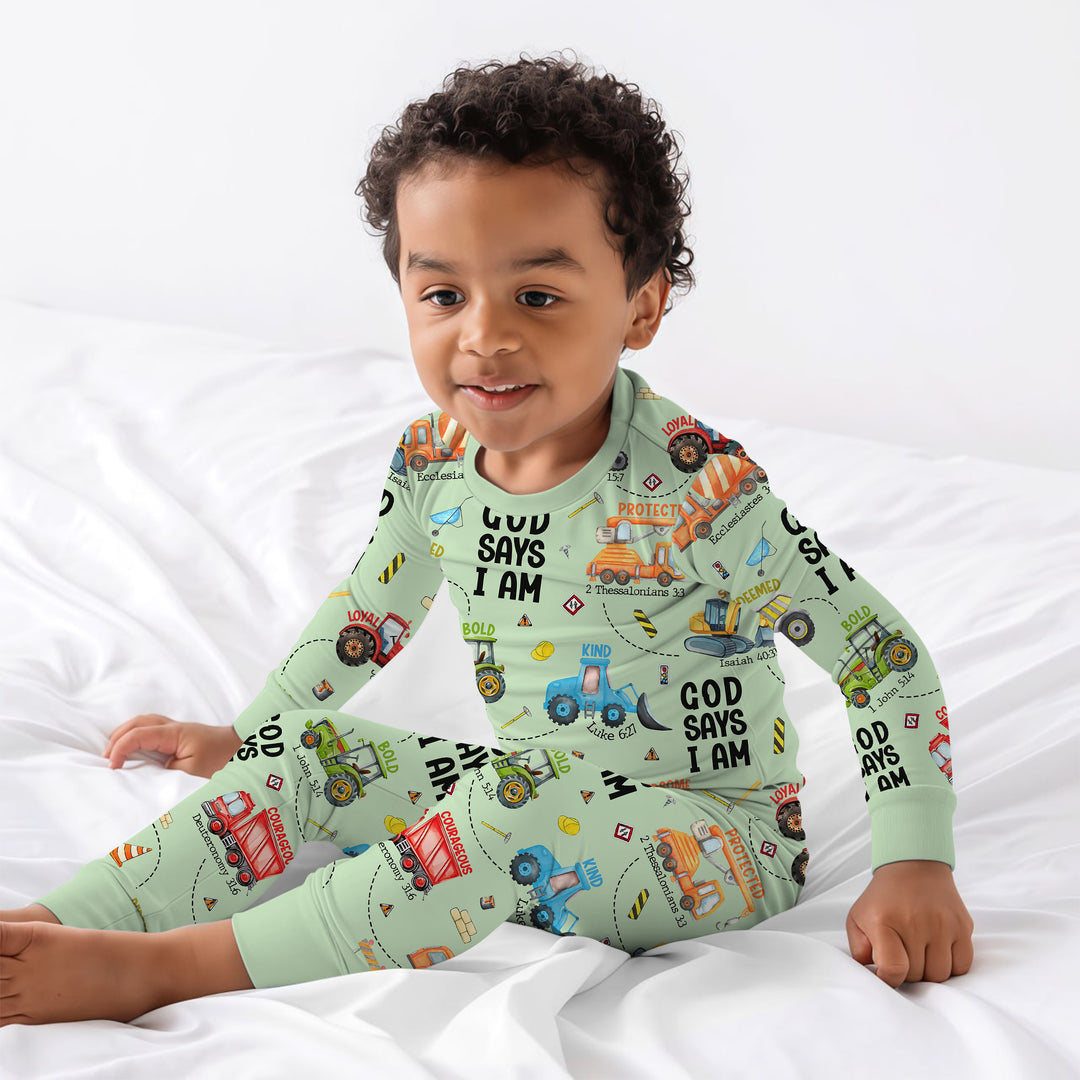 God Says I Am Boy Two Piece Long Sleeve Pajama Set
