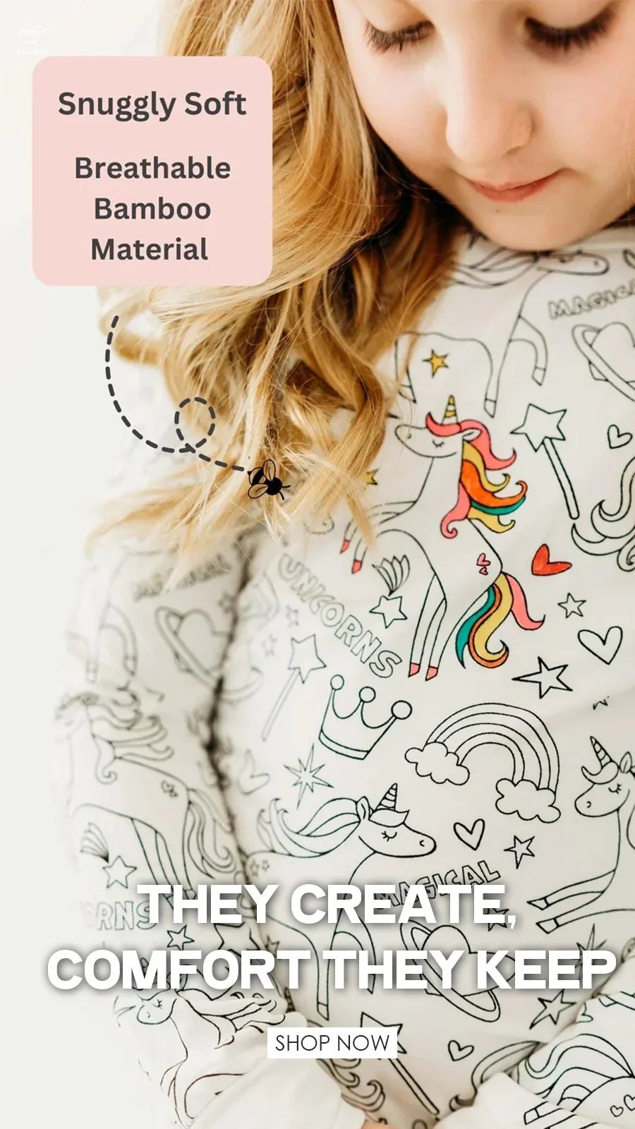 Enchanted Unicorn Colorable Two Piece Pajama Set - Zumbamboo