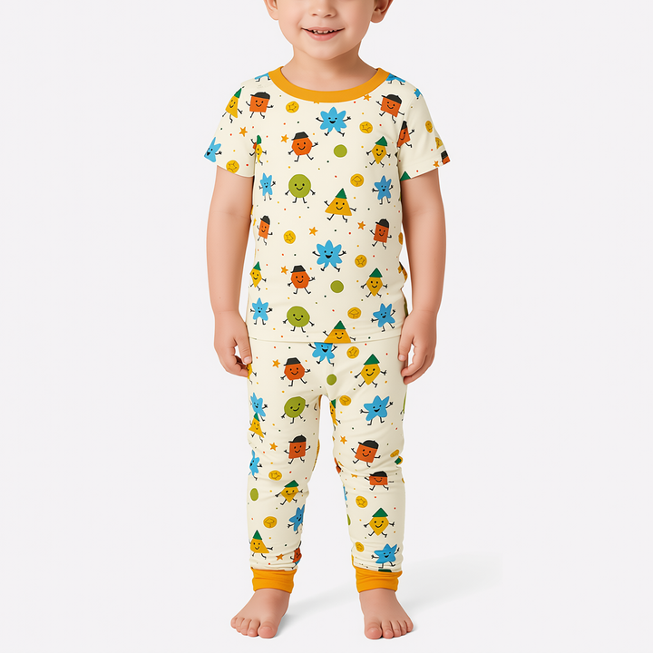 Geo Buddies Two Piece Short Sleeve Pajama Set