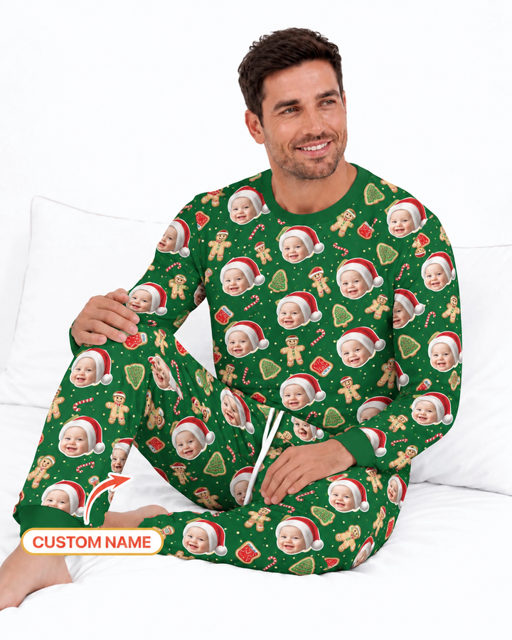 Custom Photo Funny Family Bamboo Men's Pajama Set