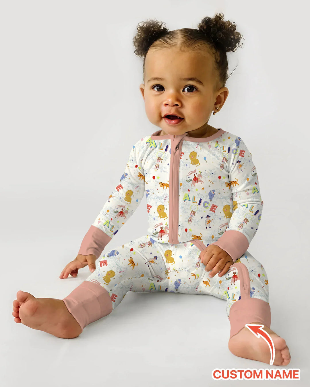 Custom Name Circus Toile Bamboo Convertible Zippy
