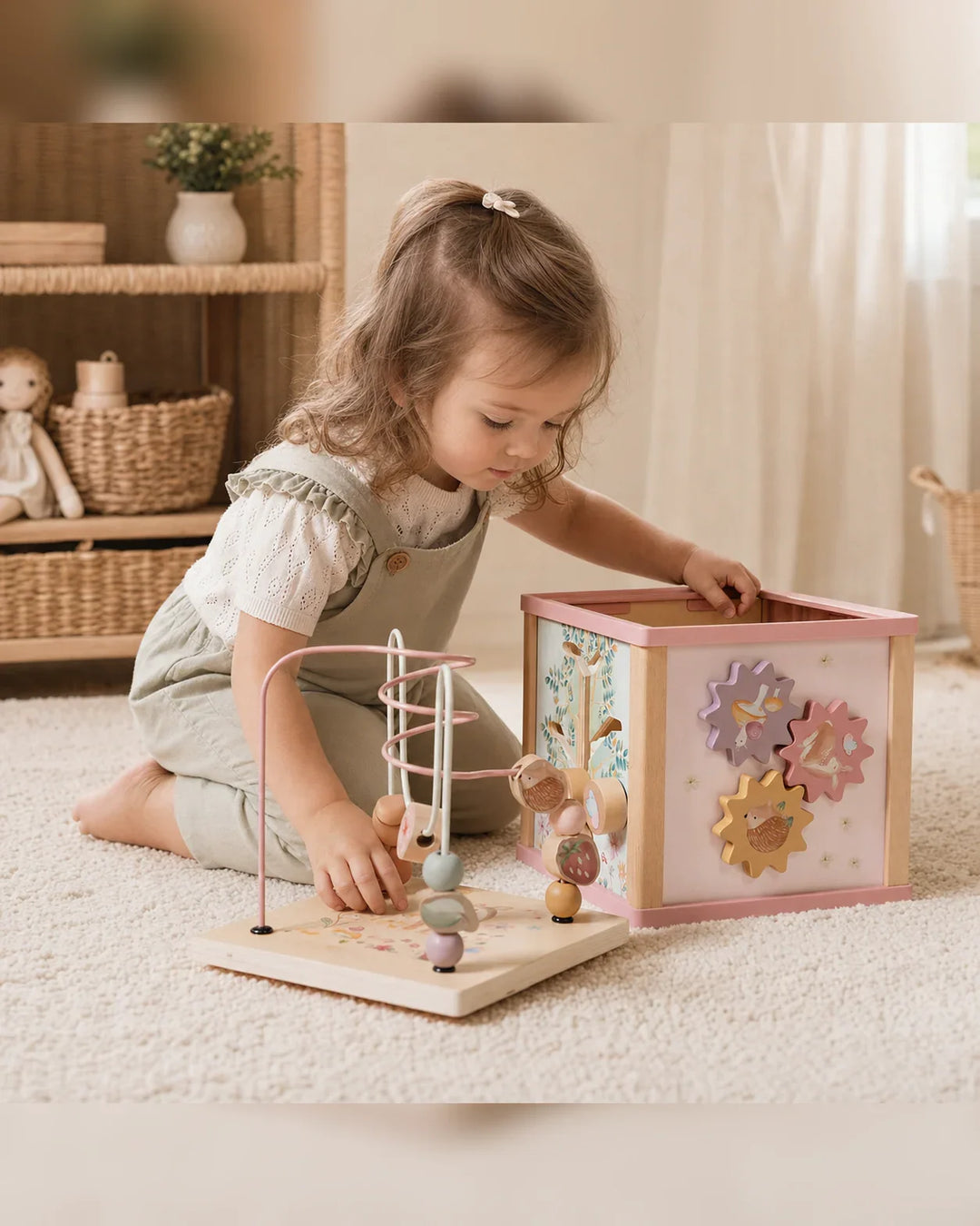 Blossom Garden Wooden Activity Cube