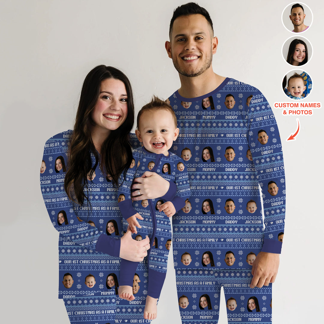 Custom Photo Our 1st Christmas as a Family Women Pajama Set