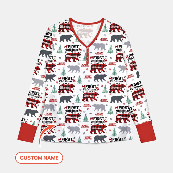 Family Bear First Christmas Women Pajama Set - Zumbamboo