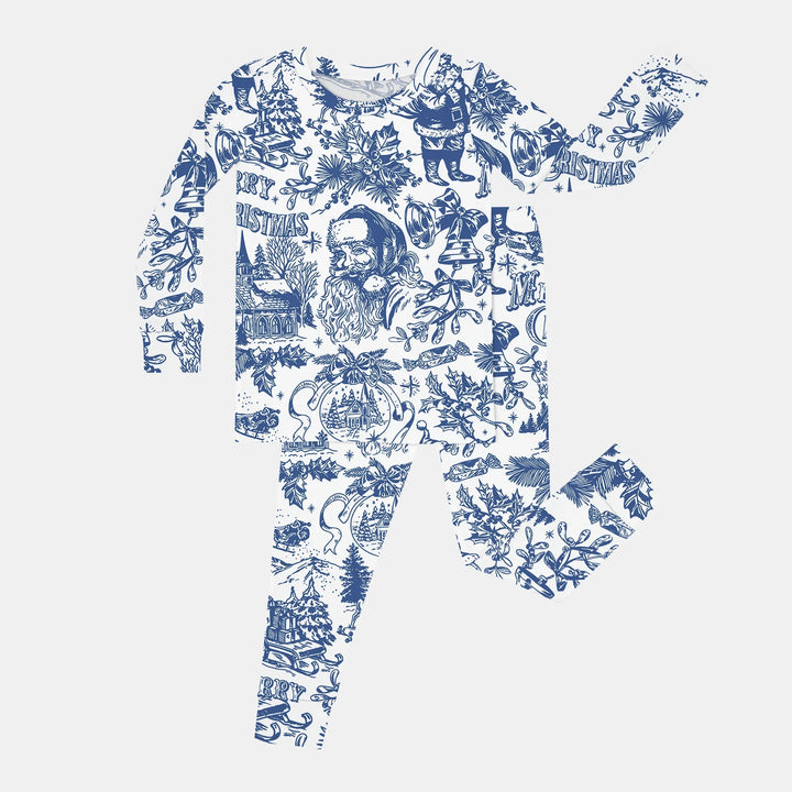 Family Christmas Chinoiserie Custom Color Pajama Two Piece Long Sleeve Pajama Set - Zumbamboo