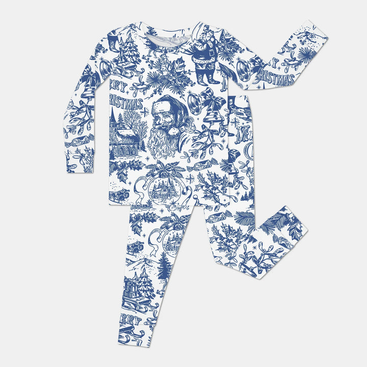 Family Christmas Chinoiserie Custom Color Pajama Two Piece Long Sleeve Pajama Set - Zumbamboo