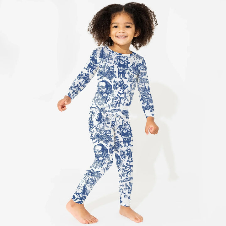 Family Christmas Chinoiserie Custom Color Pajama Two Piece Long Sleeve Pajama Set - Zumbamboo