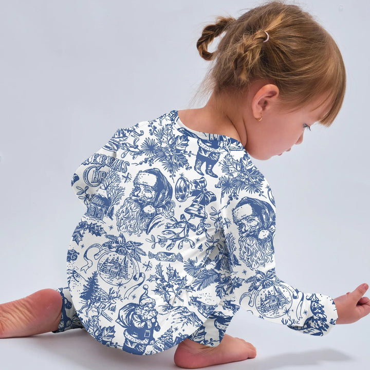 Family Christmas Chinoiserie Pajama Convertible Zippy - Zumbamboo