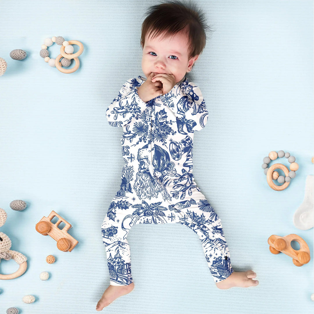 Family Christmas Chinoiserie Pajama Convertible Zippy - Zumbamboo