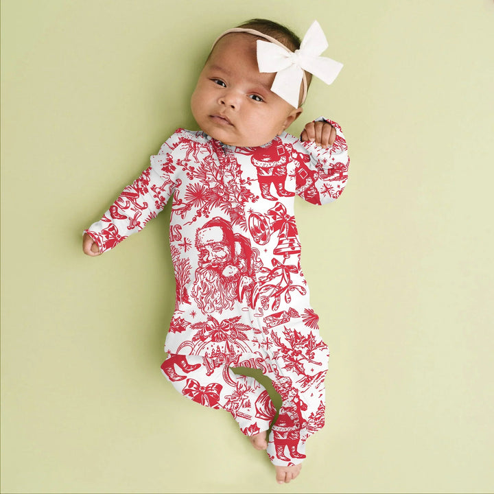 Family Christmas Chinoiserie Pajama Convertible Zippy - Zumbamboo