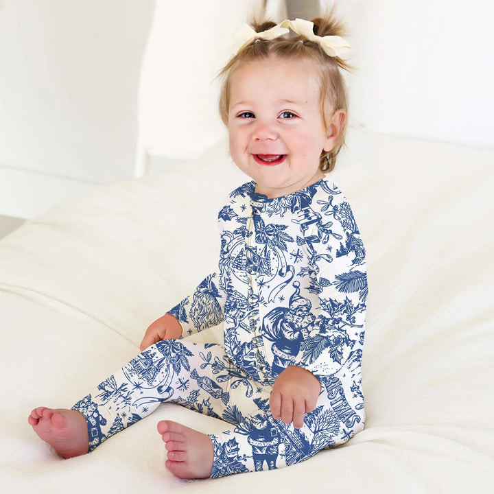Family Christmas Chinoiserie Pajama Convertible Zippy - Zumbamboo