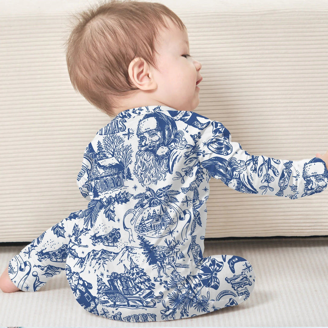 Family Christmas Chinoiserie Pajama Convertible Zippy - Zumbamboo