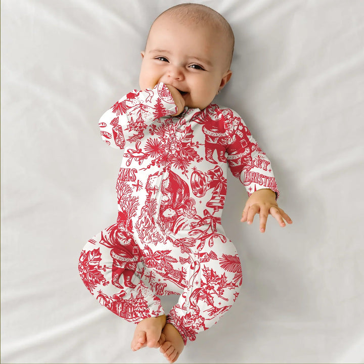 Family Christmas Chinoiserie Pajama Convertible Zippy - Zumbamboo