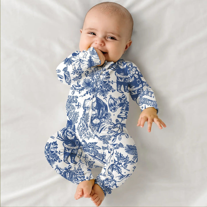 Family Christmas Chinoiserie Pajama Convertible Zippy - Zumbamboo