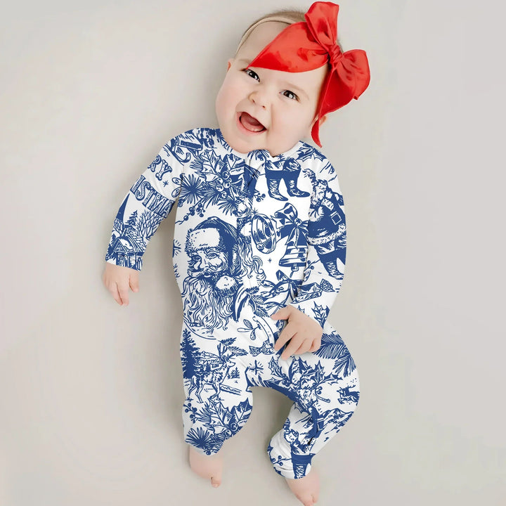 Family Christmas Chinoiserie Pajama Convertible Zippy - Zumbamboo