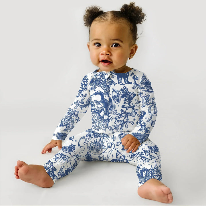 Family Christmas Chinoiserie Pajama Convertible Zippy - Zumbamboo