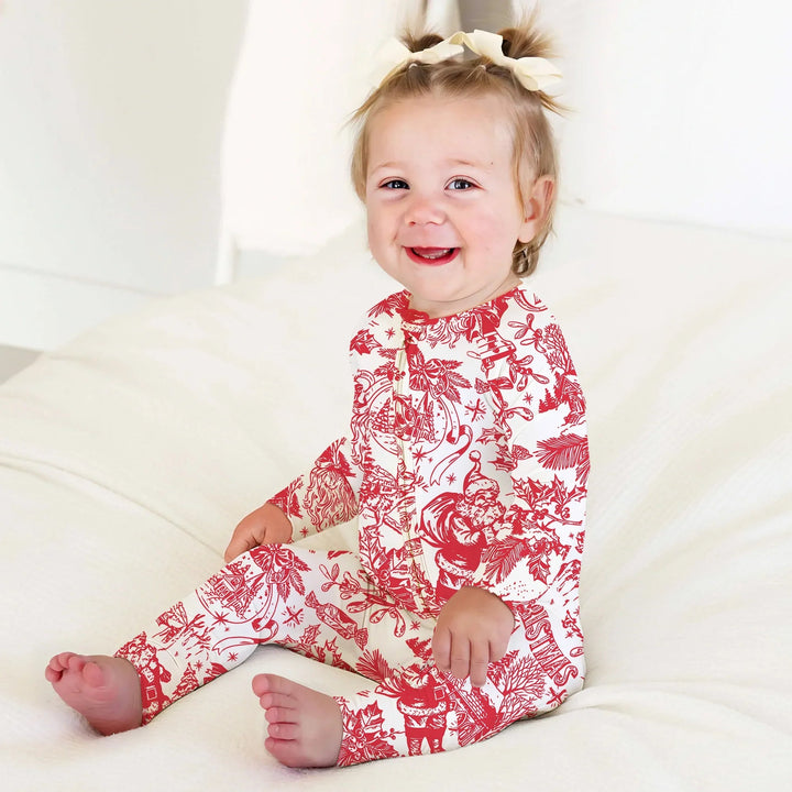 Family Christmas Chinoiserie Pajama Convertible Zippy - Zumbamboo