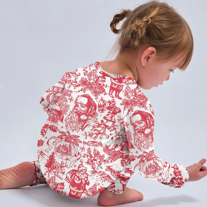 Family Christmas Chinoiserie Pajama Convertible Zippy - Zumbamboo