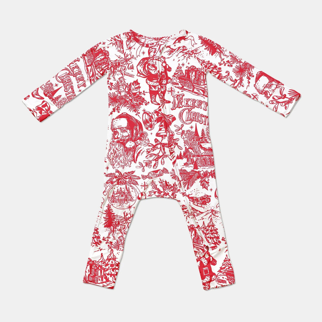 Family Christmas Chinoiserie Pajama Convertible Zippy - Zumbamboo