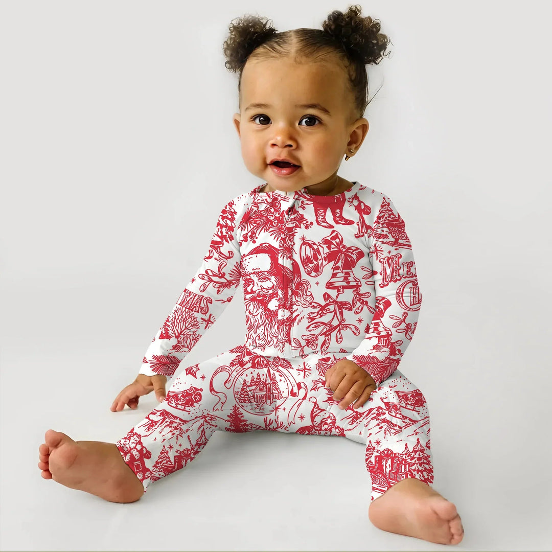Family Christmas Chinoiserie Pajama Convertible Zippy - Zumbamboo