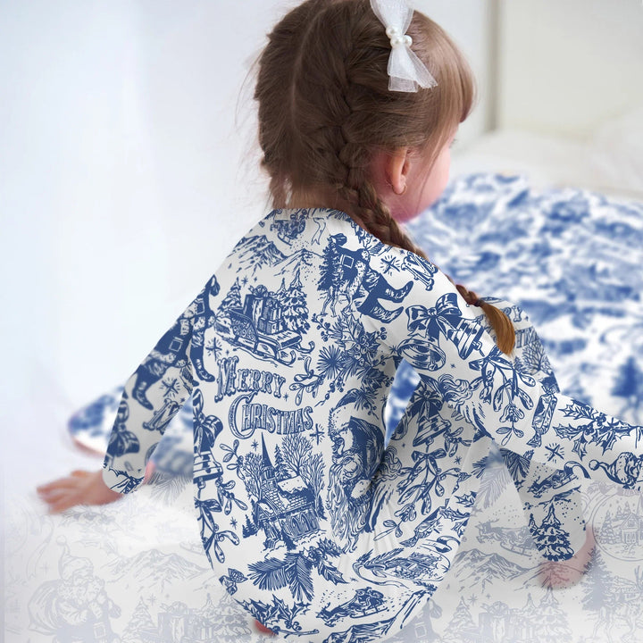 Family Christmas Chinoiserie Pajama Convertible Zippy - Zumbamboo