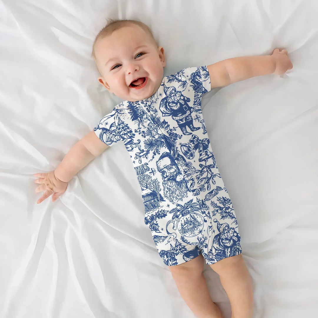 Family Christmas Chinoiserie Pajama Shorty Zippy - Zumbamboo