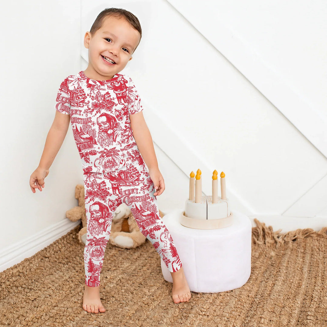Family Christmas Chinoiserie Pajama Two Piece Short Sleeve Pajama Set - Zumbamboo