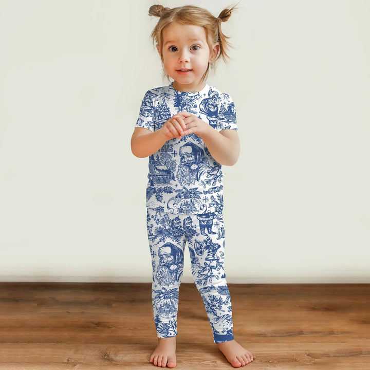 Family Christmas Chinoiserie Pajama Two Piece Short Sleeve Pajama Set - Zumbamboo