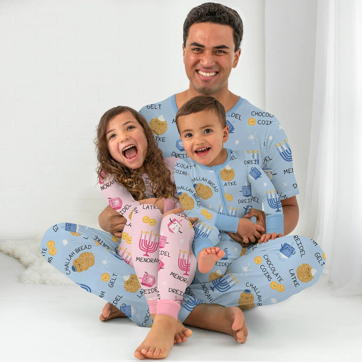 Family Hanukkah Matching Two Piece Long Sleeve Pajama Set - Zumbamboo