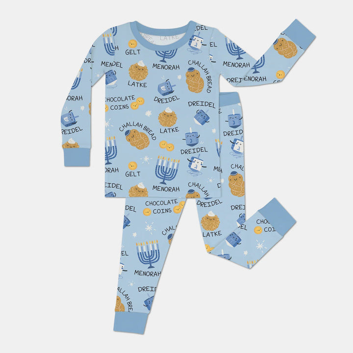 Family Hanukkah Matching Two Piece Long Sleeve Pajama Set - Zumbamboo