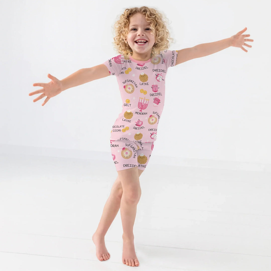 Family Hanukkah Matching Two Piece Short Sleeve Shorts Pajama Set - Zumbamboo