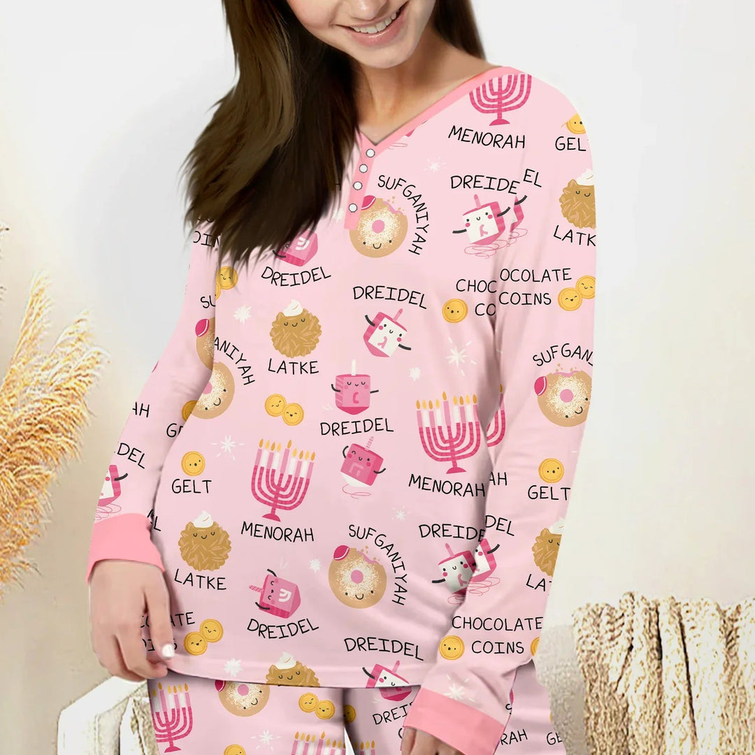 Family Hanukkah Matching Women Pajama Set - Zumbamboo