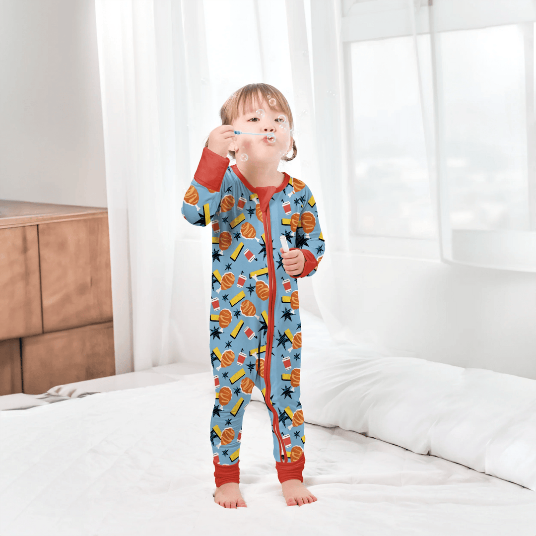 Fast Food Chicken Convertible Zippered Romper - Zumbamboo