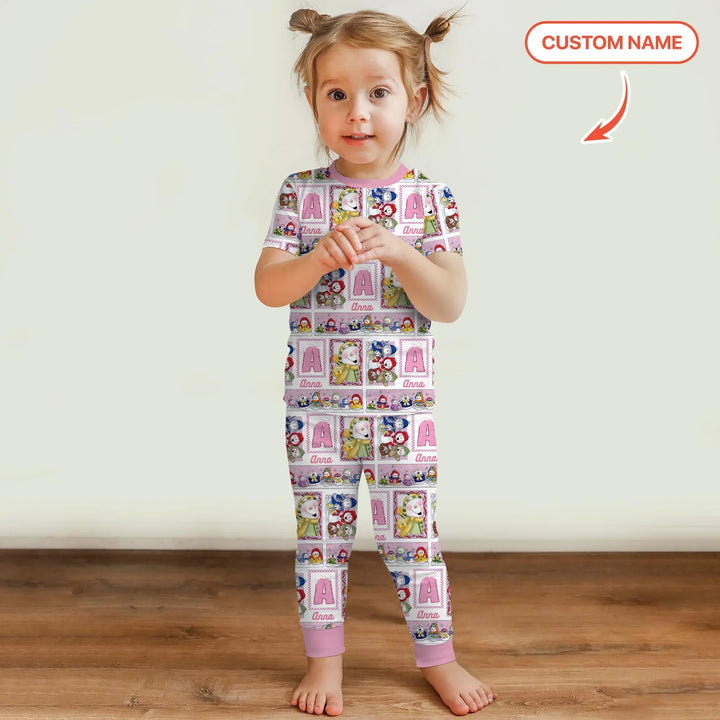 Zweiteiliges, kurzärmliges Pyjama-Set mit Marienkäfern