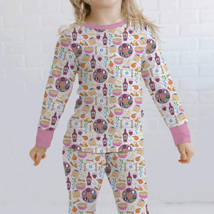 Passover Meal Two Piece Long Sleeve Pajama Set