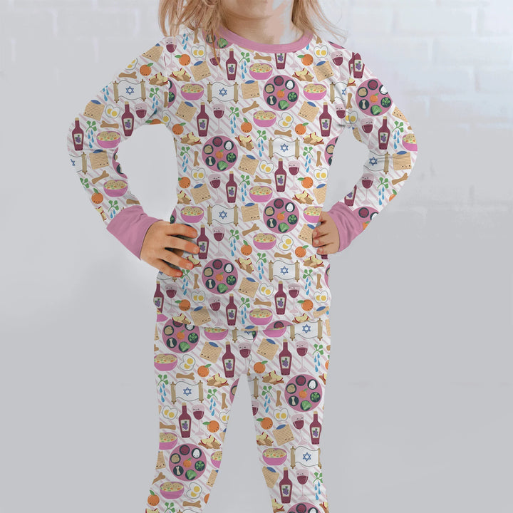 Passover Meal Two Piece Long Sleeve Pajama Set