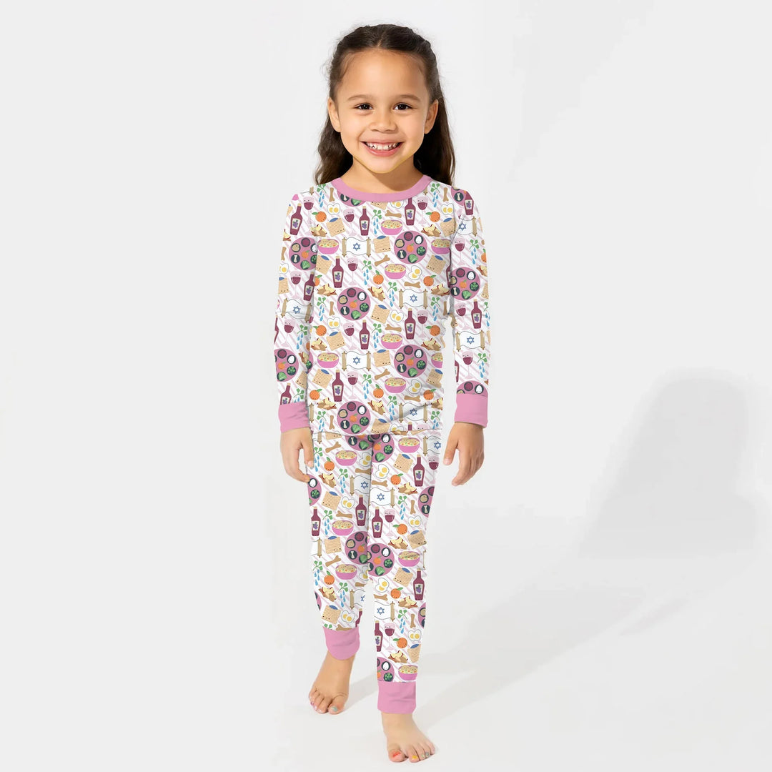 Passover Meal Two Piece Long Sleeve Pajama Set