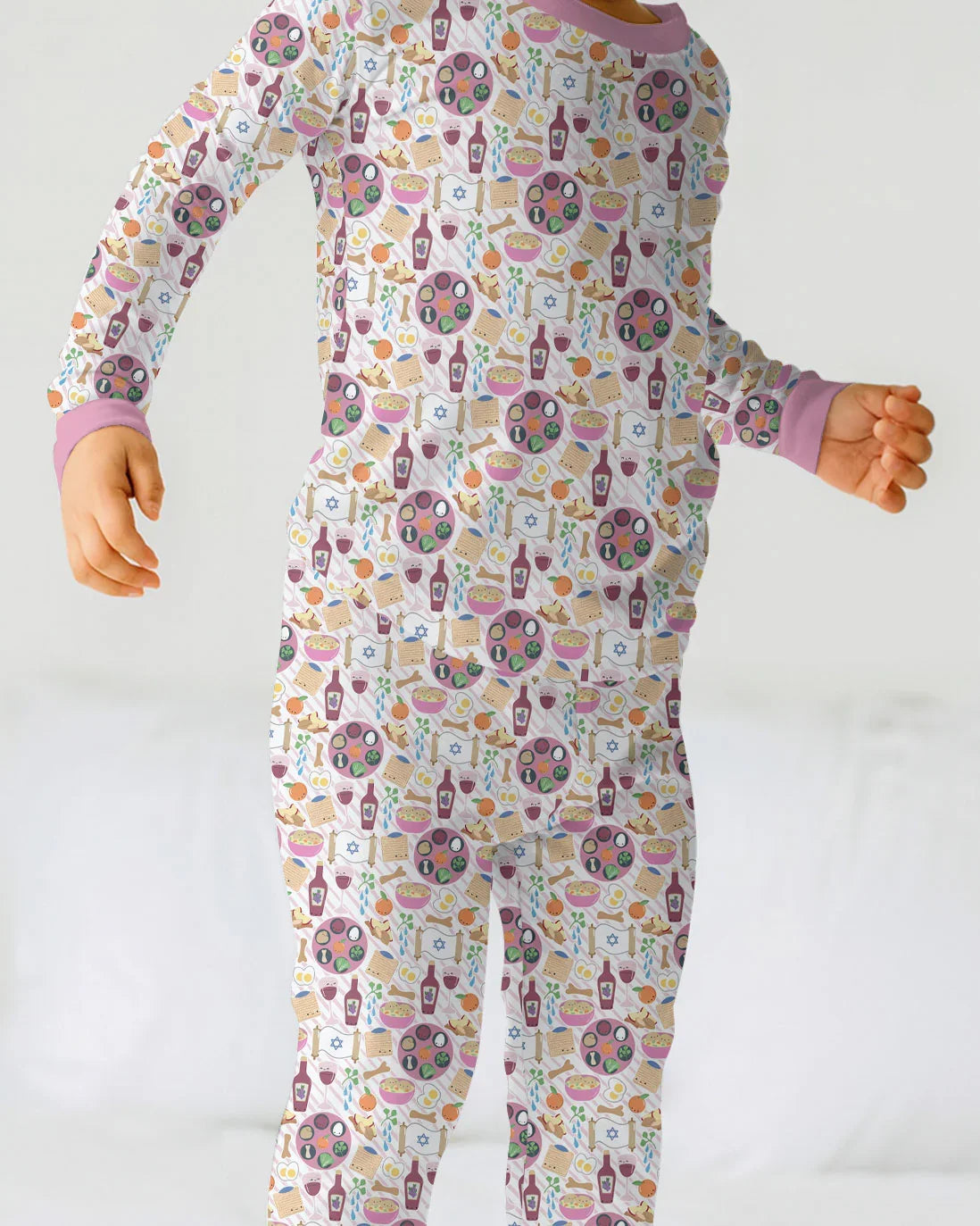 Zweiteiliges Langarm-Pyjama-Set mit Sommerfrüchten