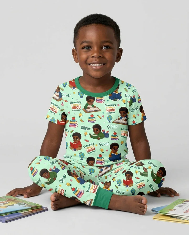 Zweiteiliges Langarm-Pyjama-Set mit Sommerfrüchten